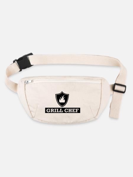Grill,Grillades,barbecue,cuisine,cuisinier,de sauc - Sac banane recyclé Stanley/Stella - blanc naturel - Devant