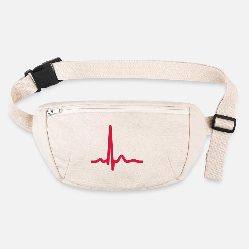 EKG-Herzschlaglinie - Stanley/Stella recycelte Gürteltasche - Naturweiß