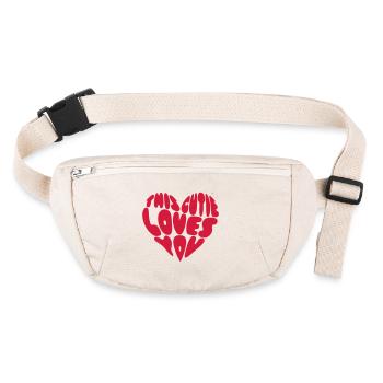 Cette mignonne t’aime - Sac banane recyclé Stanley/Stella - blanc naturel - Devant
