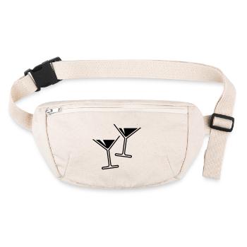2 verres à cocktail / cocktail / martini – (noir) - Sac banane recyclé Stanley/Stella - blanc naturel - Devant