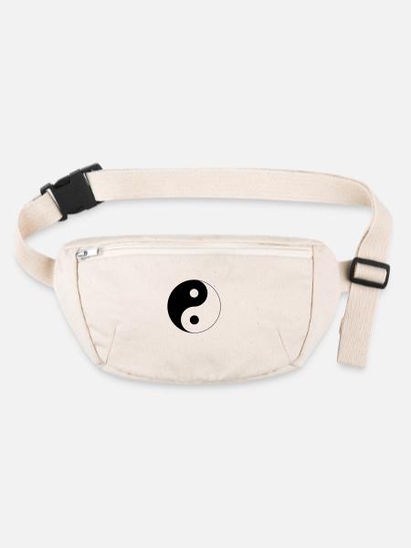 Yin Yang design - Sac banane recyclé Stanley/Stella - blanc naturel - Devant