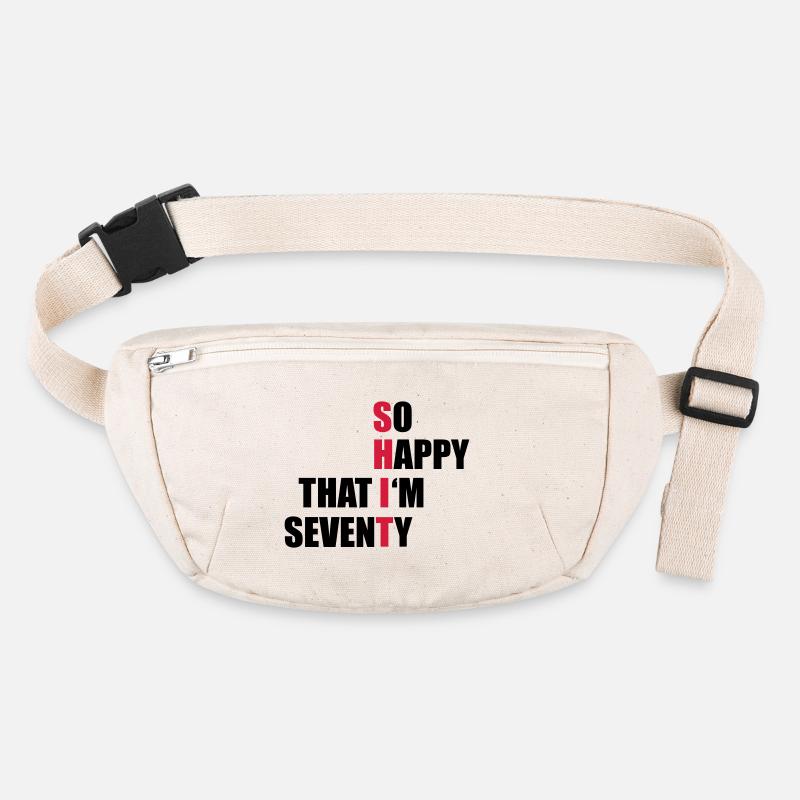 70th birthday - Stanley/Stella recycled Hip Bag  - natural