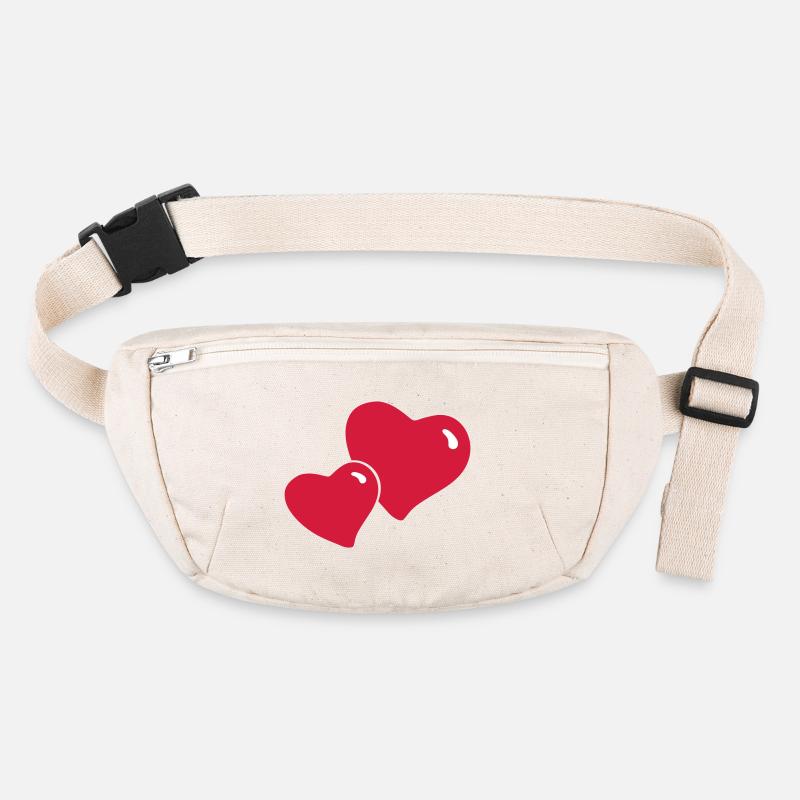 Heart, 2 Hearts, Romantic, Love, Valentine's Day Stanley/Stella recycled Hip Bag