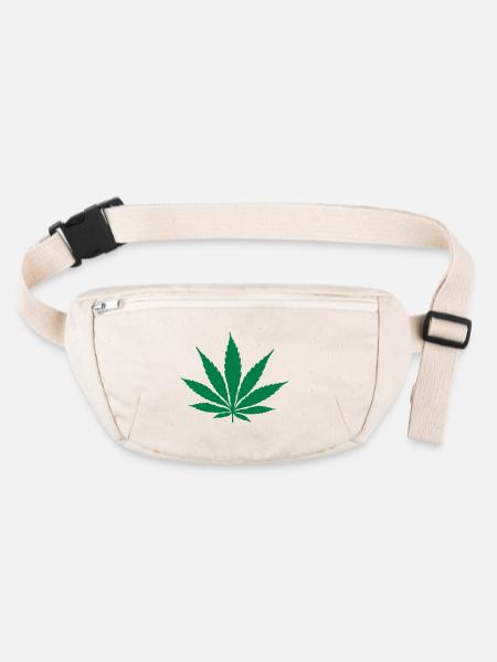 Hanfblatt - Stanley/Stella recycelte Gürteltasche - Naturweiß - Vorne