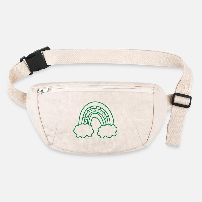 Unregelmäßig Grob süßer Regenbogen - Stanley/Stella recycelte Gürteltasche - Naturweiß