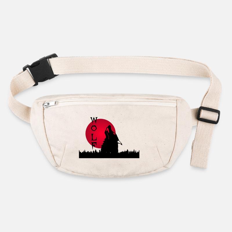 Black wolf, forest and sunset Stanley/Stella recycled Hip Bag 