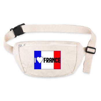 j'adore la France - Sac banane recyclé Stanley/Stella - blanc naturel - Devant