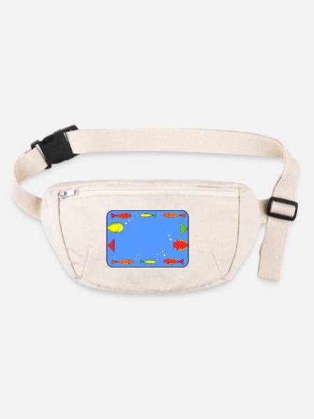 Fische im Rahmen - Stanley/Stella recycelte Gürteltasche - Naturweiß - Vorne
