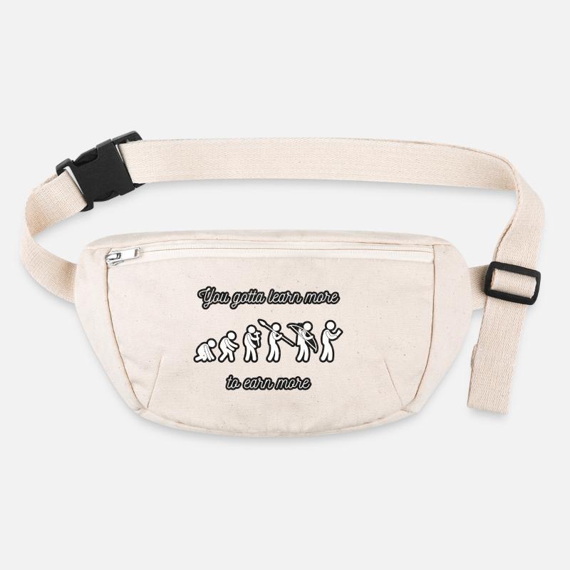 Evolution of You Gotta Learn More Earn More White Stanley/Stella recycelte Gürteltasche