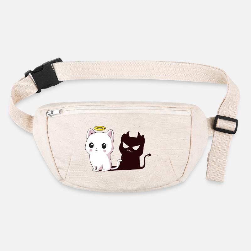 Kawaii Angel Cat with Devil Shadow Stanley/Stella recycled Hip Bag 