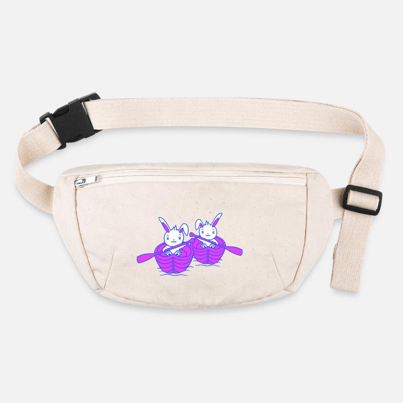 Two Cute Bunnies Rabbit Paddling Rowing Rowing Boat Stanley/Stella recycled Hip Bag 