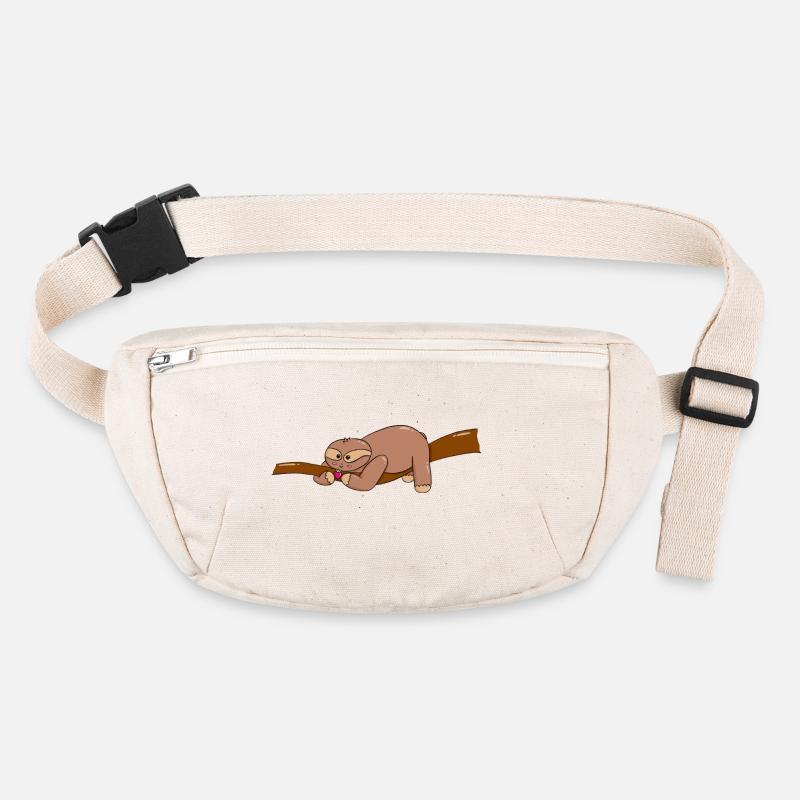 kleines Faultier findet Erdbeere - Stanley/Stella recycelte Gürteltasche - Naturweiß