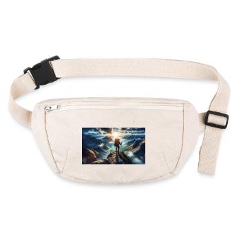 Hiker at the top - Stanley/Stella recycled Hip Bag  - natural - Front