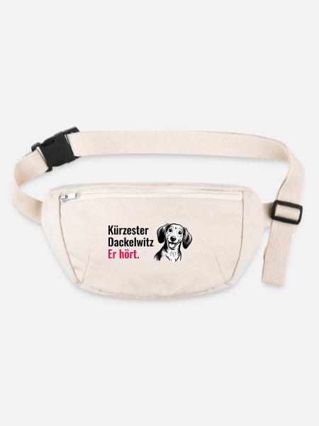 Er hört - Stanley/Stella recycelte Gürteltasche - Naturweiß - Vorne