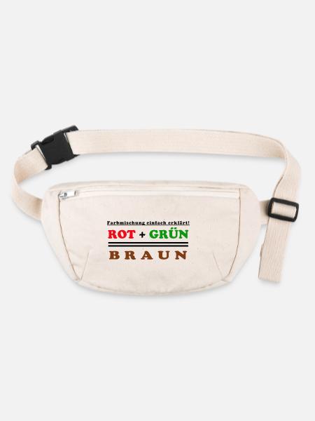 red + green = brown - Stanley/Stella recycled Hip Bag  - natural - Front