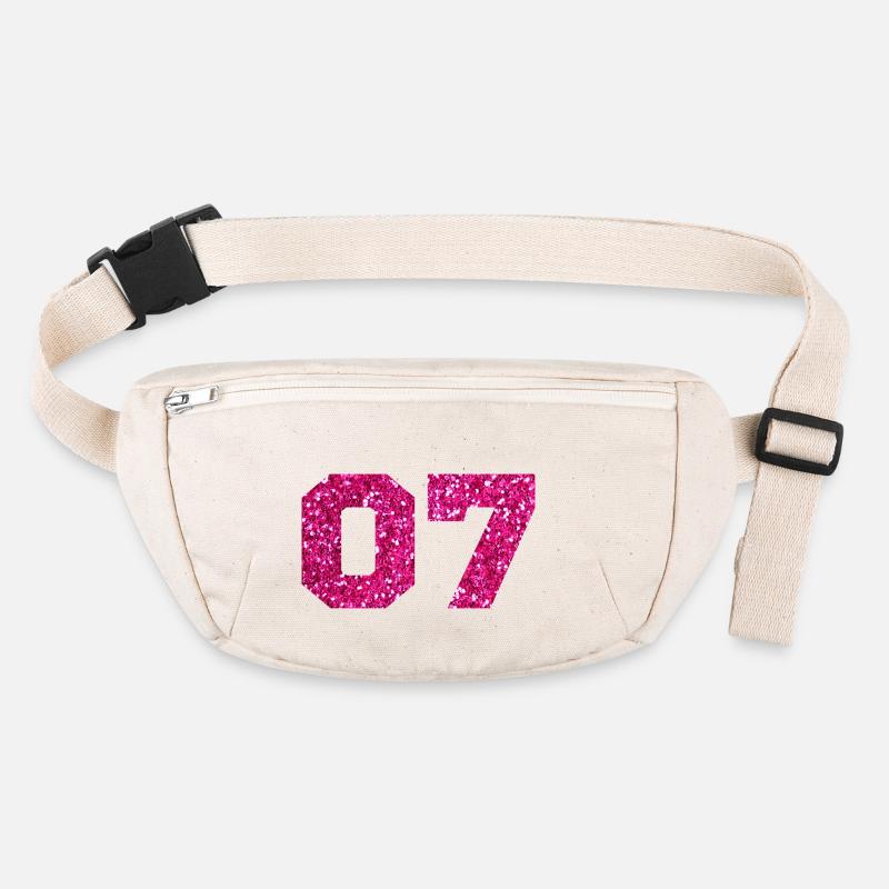 Nummer 7 Pink Glitter - 7. Jahrestag Stanley/Stella recycelte Gürteltasche
