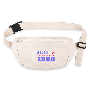 Méditer depuis 1988 - 37 ans de réflexion - Sac banane recyclé Stanley/Stella - blanc naturel - Devant