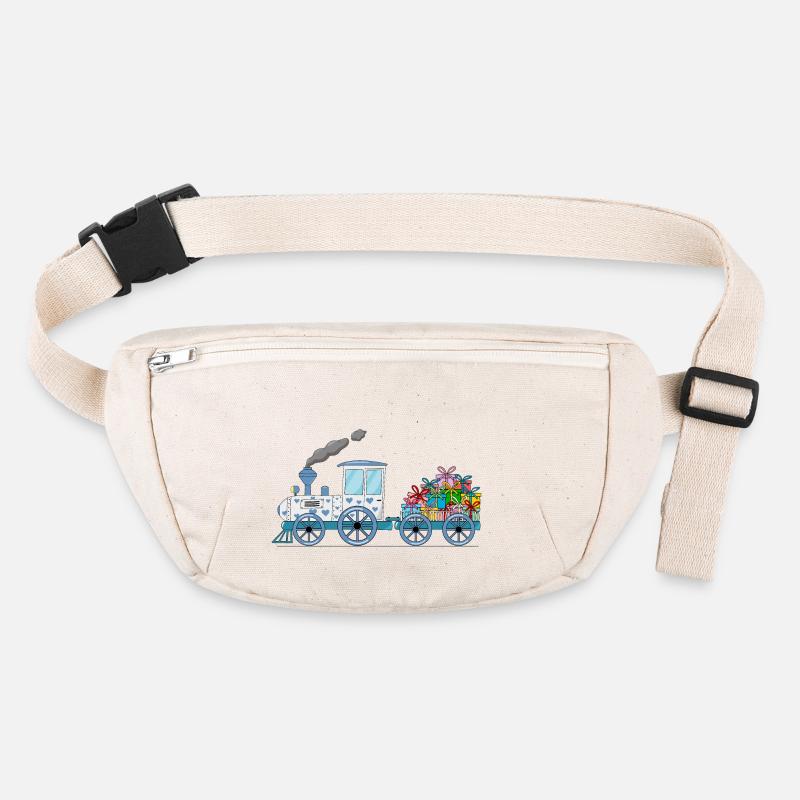 Kinderzug Eisenbahn mit Anhänger weiß Stanley/Stella recycelte Gürteltasche