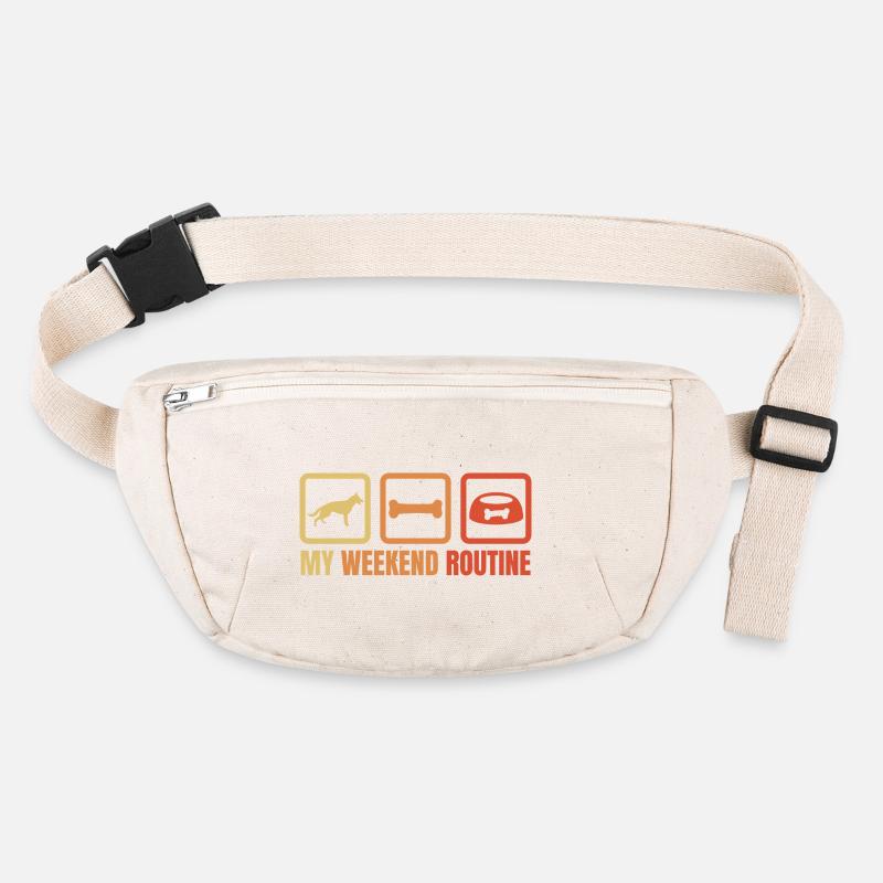 Schäferhund Wochenendroutine Stanley/Stella recycelte Gürteltasche