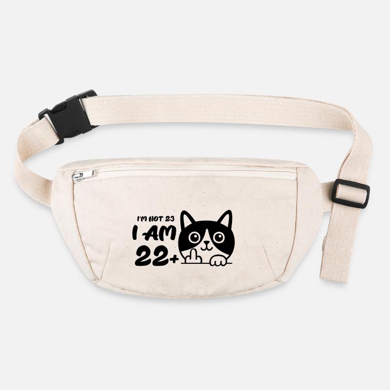 Ich bin nicht 23, ich bin 22 plus 1 Mittelfinger Katze Flip Stanley/Stella recycelte Gürteltasche
