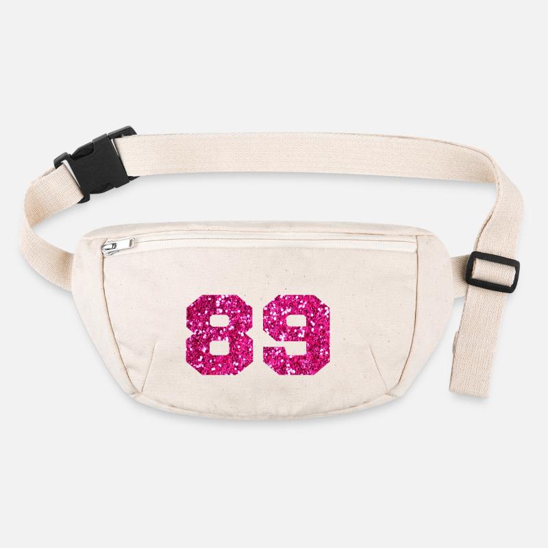 Numéro 89 paillettes rose - 89e anniversaire Sac banane recyclé Stanley/Stella