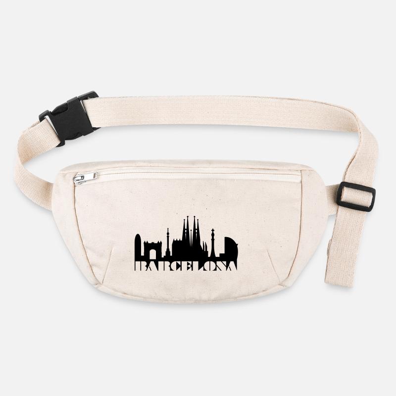Skyline Barcelona Espagne Sac banane recyclé Stanley/Stella