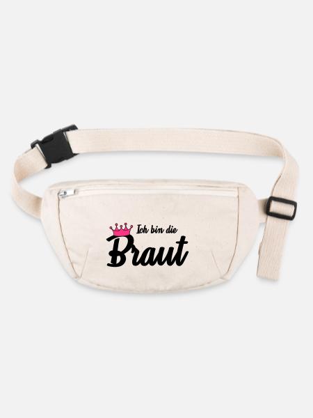 ich_bin_die_braut - Stanley/Stella recycelte Gürteltasche - Naturweiß - Vorne