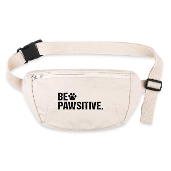 Être Pawsitive Patte de chien positive - Sac banane recyclé Stanley/Stella - blanc naturel - Devant