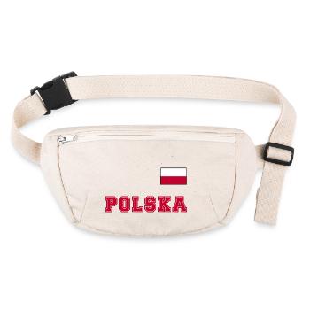 Look maillot de la Pologne – POLSKA avec drapeau - Sac banane recyclé Stanley/Stella - blanc naturel - Devant
