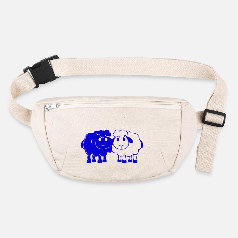 Zwei Schafe Freunde Pärchen 2 Team Crew Klein Baby Stanley/Stella recycelte Gürteltasche