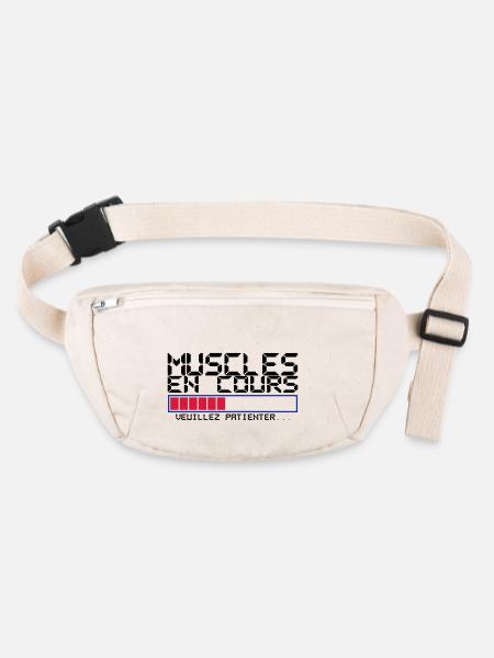 muscles en cours citation - Sac banane recyclé Stanley/Stella - blanc naturel - Devant