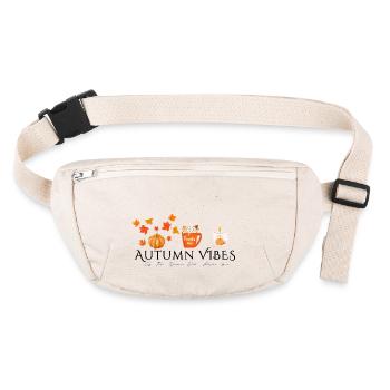 Autumn Vibes - Autumn Design - Citrouille - Feuilles - Sac banane recyclé Stanley/Stella - blanc naturel - Devant