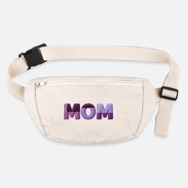 Mom Patchwork FontTypography Purple Statement Stanley/Stella recycled Hip Bag 
