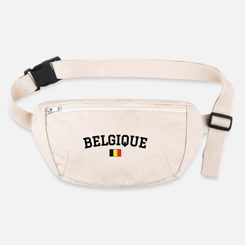 Belgien Flagge Design Schwarz Stanley/Stella recycelte Gürteltasche