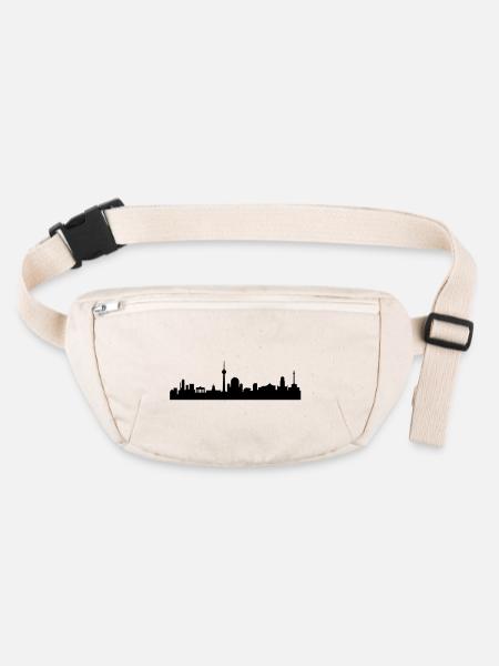 Skyline Berlin - Stanley/Stella recycelte Gürteltasche - Naturweiß - Vorne