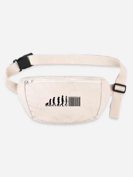 Evolution Strichcode - Stanley/Stella recycelte Gürteltasche - Naturweiß - Vorne