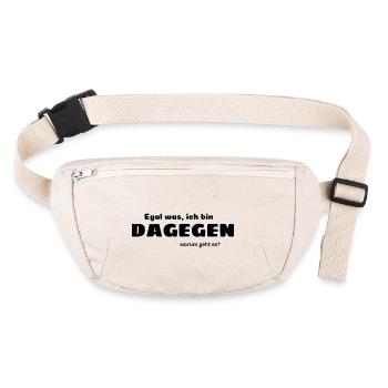 Dagegen - Anti Statement - Meinung -Mottoshirt - Stanley/Stella recycelte Gürteltasche - Naturweiß - Vorne
