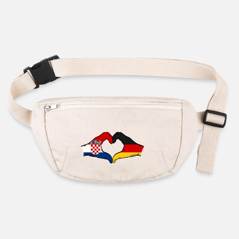 Croatia Germany Heart Shape with Hands Stanley/Stella recycled Hip Bag 
