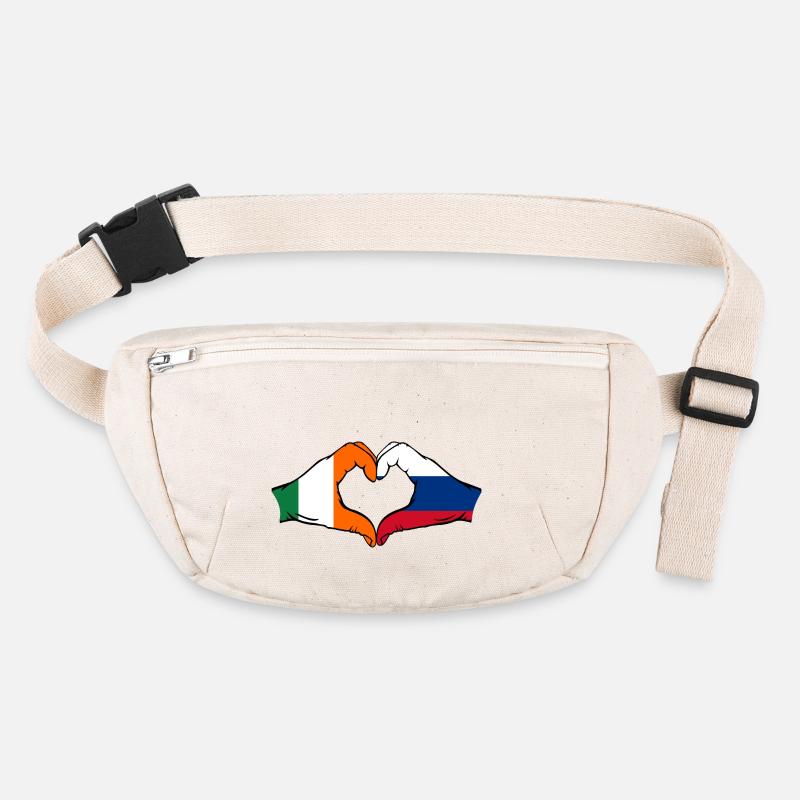 Irlande Russie Drapeau Aiguilles Forme De Coeur Sac banane recyclé Stanley/Stella