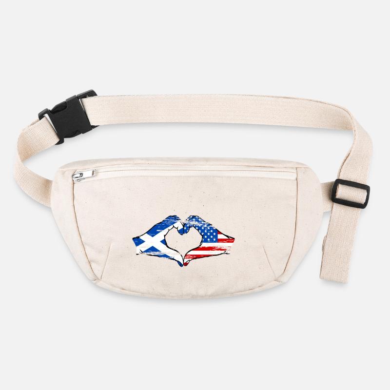 Ecosse USA Drapeau Mains Coeur Forme D’occasion Sac banane recyclé Stanley/Stella