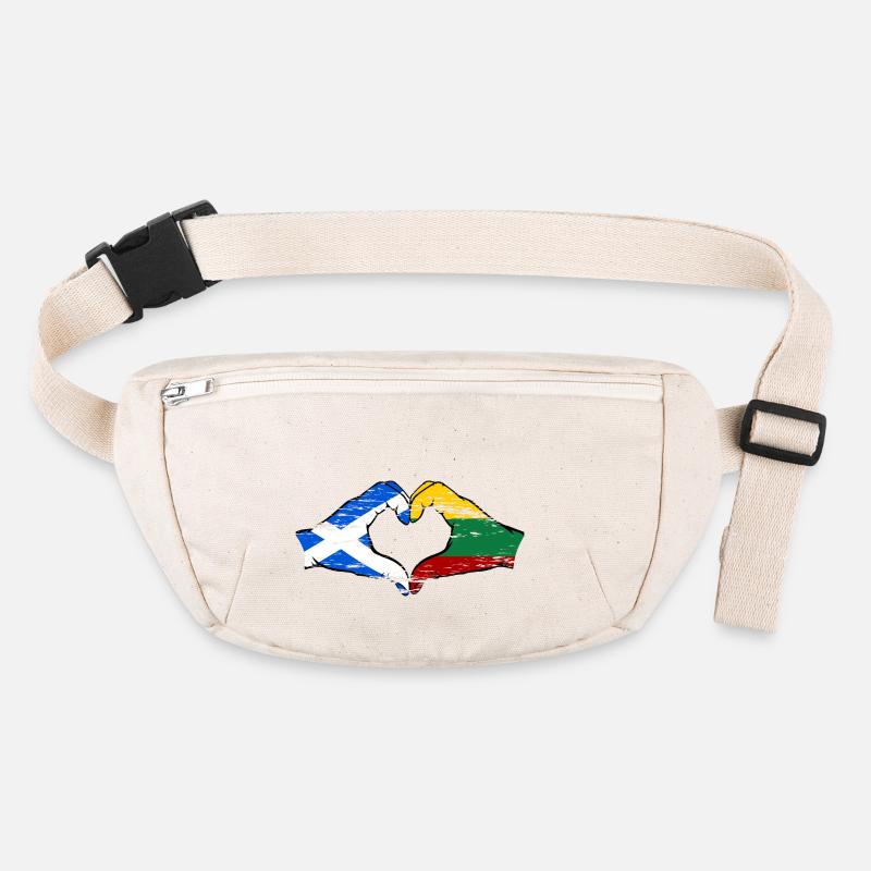 Ecosse Lituanie Drapeau Mains Coeur Forme Utilisé Sac banane recyclé Stanley/Stella