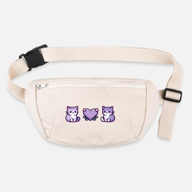 Katzen mit großem Herz Stanley/Stella recycelte Gürteltasche