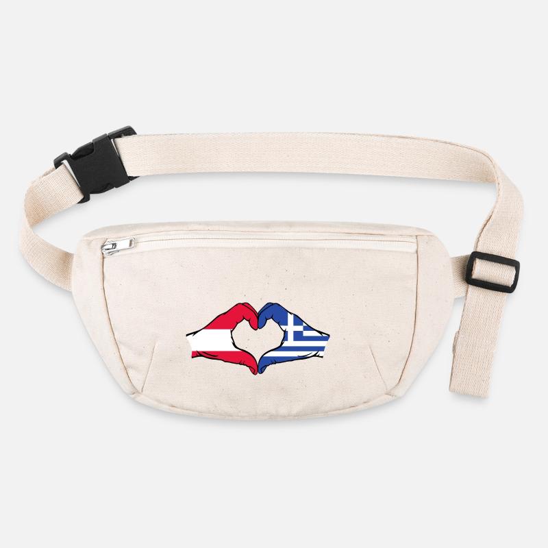 Autriche Grèce Drapeau Mains Coeur Forme Utilisé Sac banane recyclé Stanley/Stella