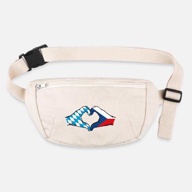 Bavière, République tchèque, Drapeau, Mains, Forme de coeur Sac banane recyclé Stanley/Stella