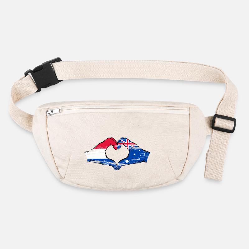 Holland Australia flag heart shape used Stanley/Stella recycled Hip Bag 