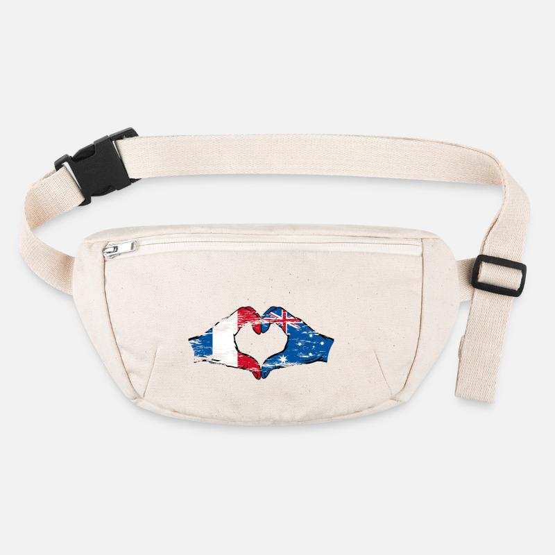 Frankreich Australien Flagge Herzform used Stanley/Stella recycelte Gürteltasche
