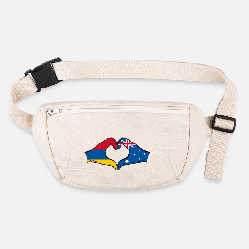Armenia Australia Flag Hands Heart Shape Stanley/Stella recycled Hip Bag 