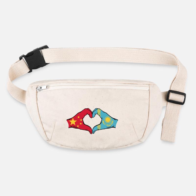 China Kasachstan Flagge Hände Herzform Stanley/Stella recycelte Gürteltasche