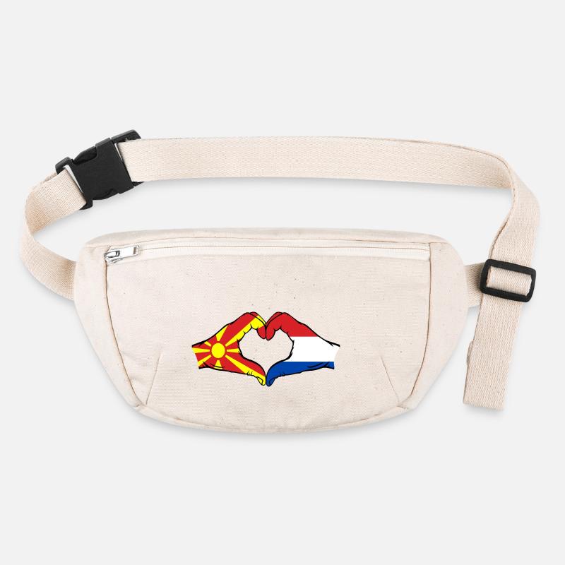 Macedonia Holland Flag Hands Heart Shape Stanley/Stella recycled Hip Bag 