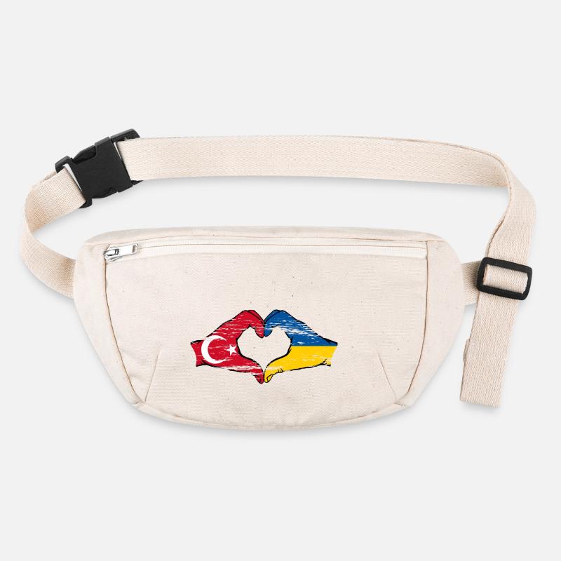 Turkey Ukraine Flag Heart Shape Used Stanley/Stella recycled Hip Bag 